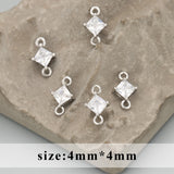 MC75 18k Rhodium Plated Copper Zircon Charm DIY Pendants 10pcs/lot