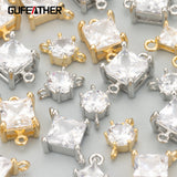 MC75 18k Rhodium Plated Copper Zircon Charm DIY Pendants 10pcs/lot