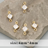 MC75 18k Rhodium Plated Copper Zircon Charm DIY Pendants 10pcs/lot