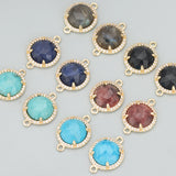 18k Plated DIY Pendants Charms Natural Stone Jewelry Making