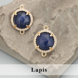 18k Plated DIY Pendants Charms Natural Stone Jewelry Making