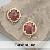 18k Plated DIY Pendants Charms Natural Stone Jewelry Making