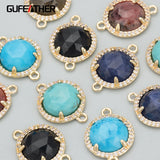 18k Plated DIY Pendants Charms Natural Stone Jewelry Making