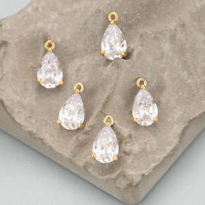 18k Rhodium Plated Copper Charms DIY Pendants AAA Zircons 10pcs/lot