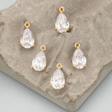 18k Rhodium Plated Copper Charms DIY Pendants AAA Zircons 10pcs/lot