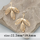18k Rhodium Plated Leaf Shape Charms for Jewelry Making