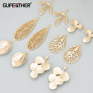 18k Rhodium Plated Leaf Shape Charms for Jewelry Making
