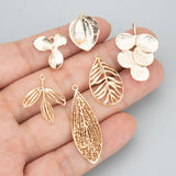 18k Rhodium Plated Leaf Shape Charms for Jewelry Making