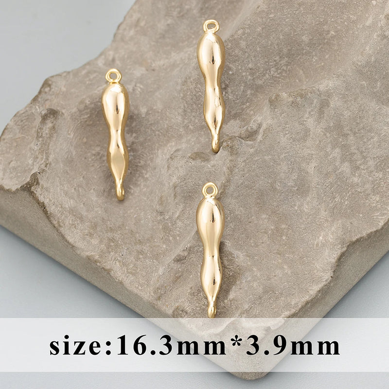 18k Rhodium Plated Copper DIY Charms Pendants 6pcs/lot