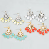 18k Rhodium Plated Copper Zircon Handmade Jewelry Charms 6pcs/lot