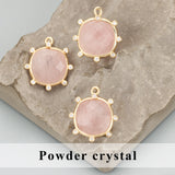 18k Plated Copper Stone Charms Pendants DIY