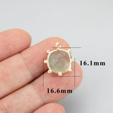 18k Plated Copper Stone Charms Pendants DIY