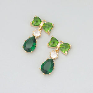 18k Plated Copper Zircon Glass Charms DIY Pendants