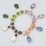 18k Plated Copper Zircon Glass Charms DIY Pendants
