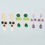 18k Plated Copper Zircon Glass Charms DIY Pendants