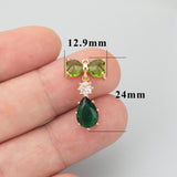 18k Plated Copper Zircon Glass Charms DIY Pendants