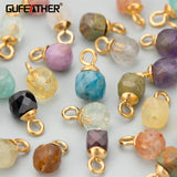 10pcs DIY Pendants Stainless Steel Natural Stone Hand Made Charms