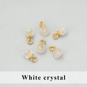 10pcs DIY Pendants Stainless Steel Natural Stone Hand Made Charms