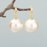 Cotton Pearl Stainless Steel Cap Charms 4pcs