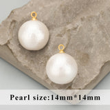 Cotton Pearl Stainless Steel Cap Charms 4pcs