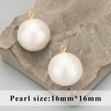 Cotton Pearl Stainless Steel Cap Charms 4pcs
