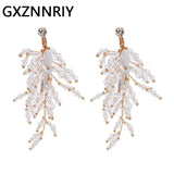Crystal Clip On Earrings Shell Bridal Wedding Drop Earring Party Jewelry