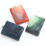 Rectangular Yellow Green Purple Stone Pendant for DIY Necklace Jewelry