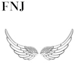 925 Silver Wing Feather Earrings Women Jewelry