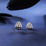925 Silver Triangle Stud Earrings with SA Diamond High Jewelry