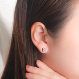 925 Silver Triangle Stud Earrings with SA Diamond High Jewelry