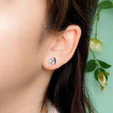 925 Silver Triangle Stud Earrings with SA Diamond High Jewelry