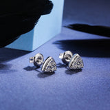 925 Silver Triangle Stud Earrings with SA Diamond High Jewelry