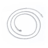 925 Silver Link Necklace Women Jewelry 45cm 47cm 55cm Long