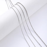 925 Silver Link Necklace Women Jewelry 45cm 47cm 55cm Long