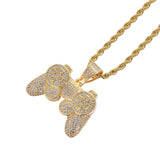 Game Console Pendants Iced Out Chain Bling CZ Silver Men's Hip Hop Rock Necklace