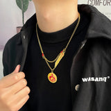 Genshin Impact Irregular Steel Hip Hop Necklace Multi-layer Necklace