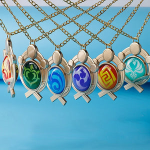 Genshin Impact Mondstadt Vision Necklace Eye Of God Elemental Pendant