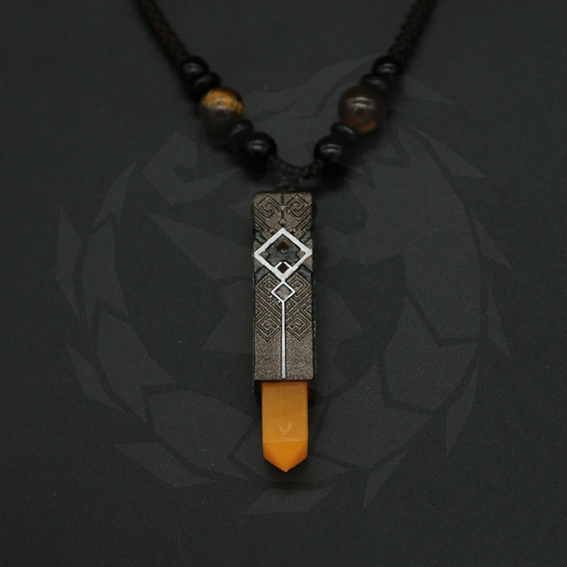 Genshin Impact Necklace Zhongli Cosplay Luminous Dominus Lapidis Pendant