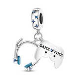 Game Handle & Headphone Charms 925 Silver DIY Jewelry