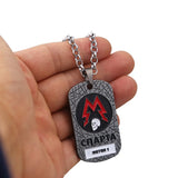Metro 2033 Necklace Metal Rope Chain Skull Dog Tag Pendant Charm Punk Jewelry