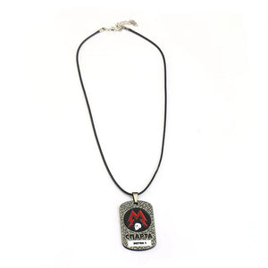 Metro 2033 Necklace Metal Rope Chain Skull Dog Tag Pendant Charm Punk Jewelry