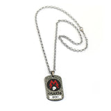 Metro 2033 Necklace Metal Rope Chain Skull Dog Tag Pendant Charm Punk Jewelry