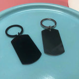 Tiny Bunny Steel Keychain Military Plate Custom Pattern Key Ring for Men
