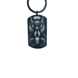 Tiny Bunny Steel Keychain Military Plate Custom Pattern Key Ring for Men
