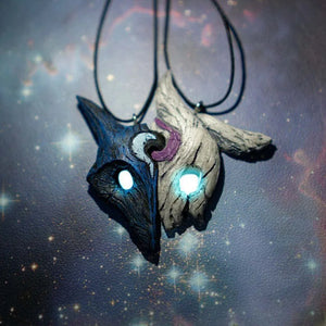 Personality Animal Mask Pendant Necklace Sheep Wolf Couple Party Neckl
