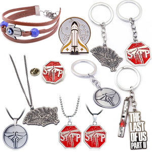The Last of Us 2 Keychain Metal Pendant Keyring Bead Chains Necklace For Car Men