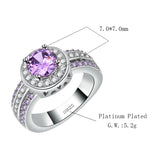 Garilina Purple Austrian Crystals Silver Ring Women's Anniversary Wedding Gift