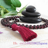 Garnet Beaded Bracelet Jade Jewelry Amulets Rosary Gemstones Men 108 Necklace