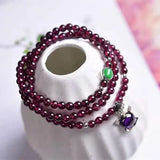 Garnet Bracelets Charm Beads Jewelry Making Layered Healing Crystals