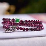 Garnet Bracelets Charm Beads Jewelry Making Layered Healing Crystals